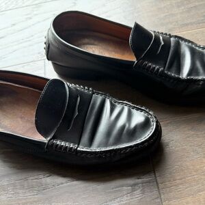 Tod's Black Leather Penny Loafers